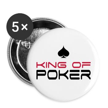 Poker - Buttons klein 25 mm (5er Pack) - Weiß - Vorne