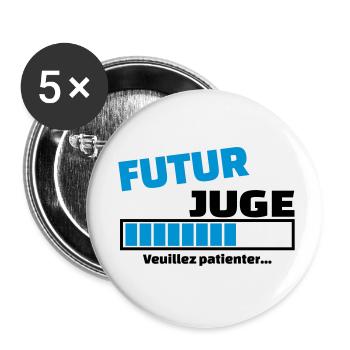 futur juge - Lot de 5 petits badges (25 mm) - blanc - Devant