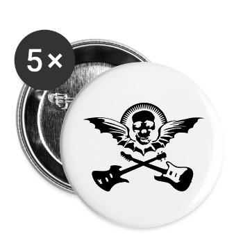 flugschaedel_weiss_09_2011_a_2c - Buttons klein 25 mm (5er Pack) - Weiß - Vorne