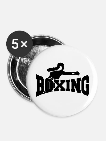boxing I - Buttons klein 25 mm (5er Pack) - Weiß