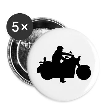 faire de la moto - Lot de 5 petits badges (25 mm) - blanc - Devant