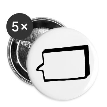 Sprechblase, 3D, groß, dicker Rand - Buttons klein 25 mm (5er Pack) - Weiß - Vorne