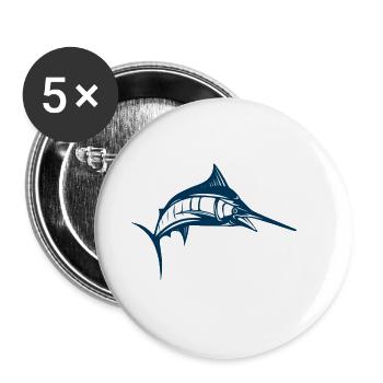 Schwertfisch - Buttons klein 25 mm (5er Pack) - Weiß - Vorne