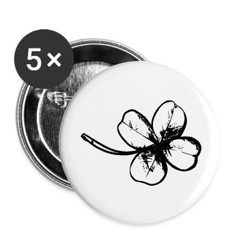 trèfle chance trèfle à quatre feuilles chance clover5 - Lot de 5 petits badges (25 mm) - blanc - Devant