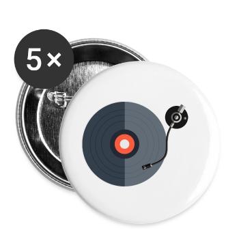 Enregistrez phonographes Cadeau Musique Vinyle - Lot de 5 petits badges (25 mm) - blanc - Devant