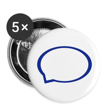 Sprechblase - Buttons klein 25 mm (5er Pack) - Weiß - Vorne
