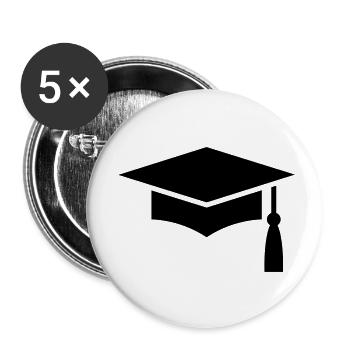 Graduation Cap - Buttons klein 25 mm (5er Pack) - Weiß - Vorne