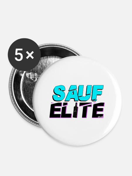 SAUF ELITE - Buttons klein 25 mm (5er Pack) - Weiß