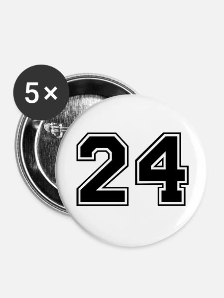 24 - Buttons klein 25 mm (5er Pack) - Weiß