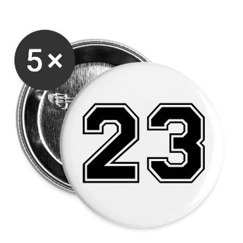 23 - Lot de 5 petits badges (25 mm) - blanc - Devant