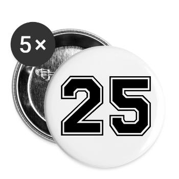 25 - Buttons small 1''/25 mm (5-pack) - white - Front