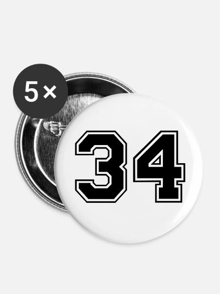 34 - Buttons klein 25 mm (5er Pack) - Weiß