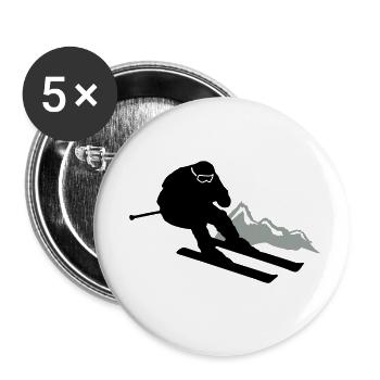 skier ski - Buttons small 1''/25 mm (5-pack) - white - Front