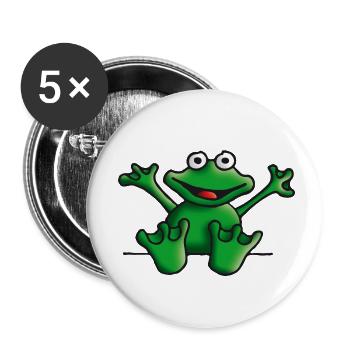 heart_frog_122011a - Lot de 5 petits badges (25 mm) - blanc - Devant