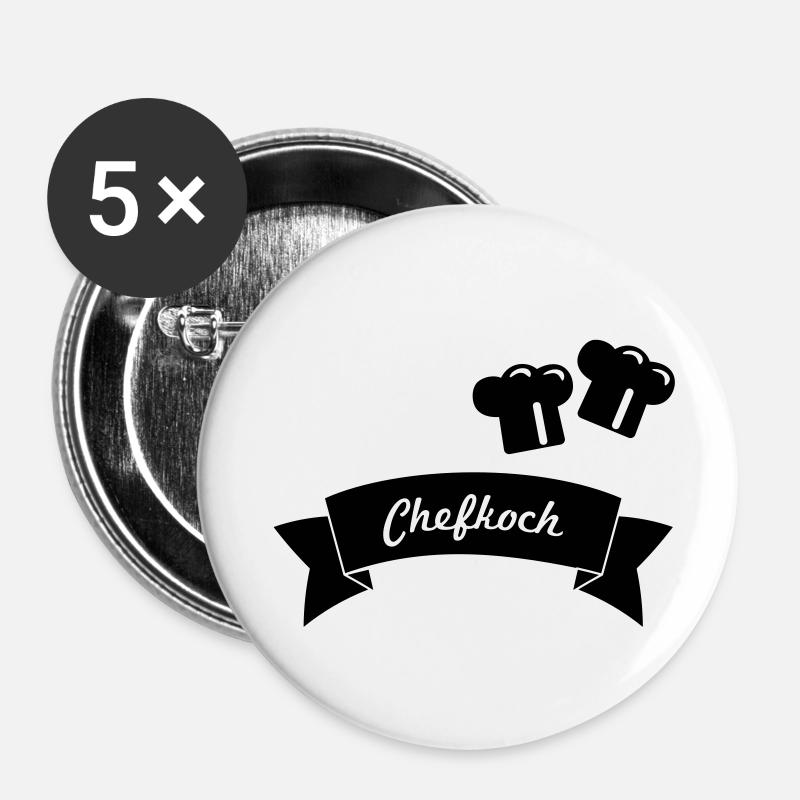 Chef - Buttons small 1''/25 mm (5-pack) - white