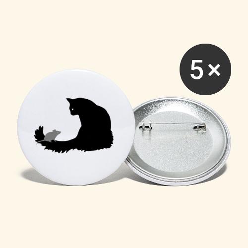 Katze und maus - Buttons klein 25 mm (5er Pack)