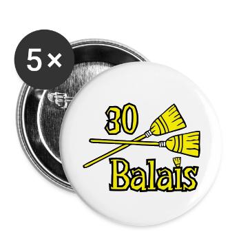 30 years brooms - Buttons small 1''/25 mm (5-pack) - white - Front