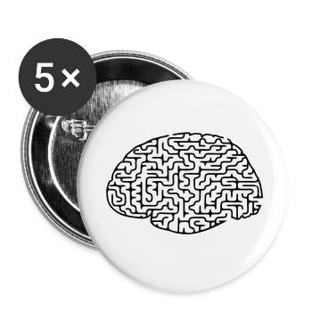 Brain - Buttons small 1''/25 mm (5-pack) - white - Front