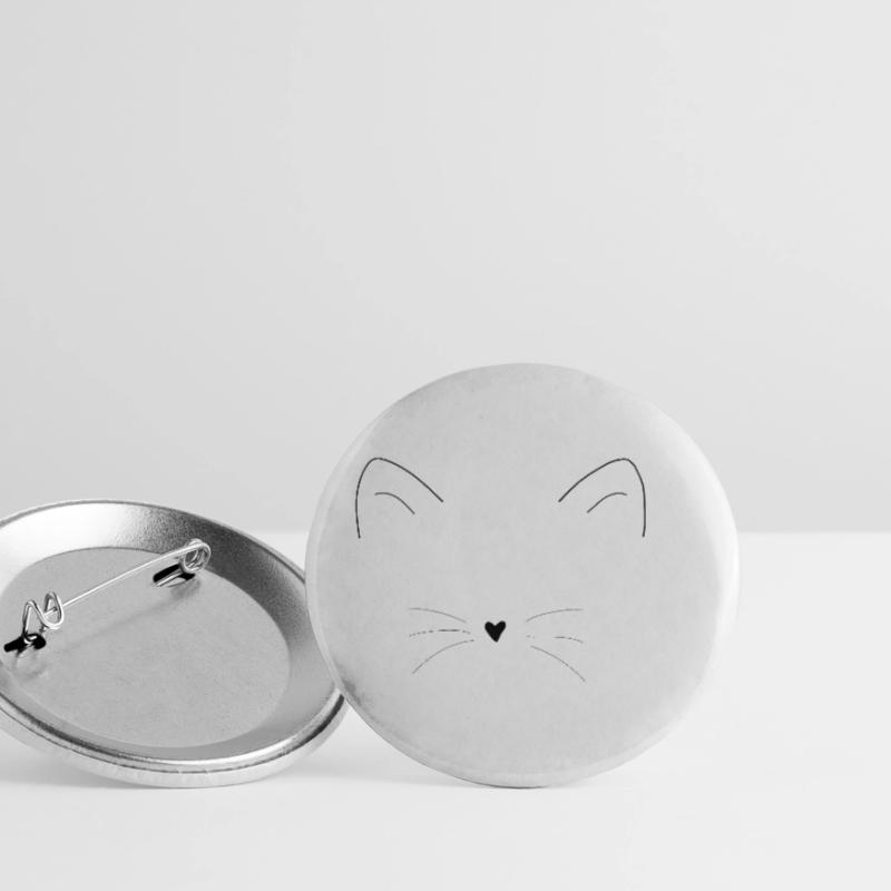 Cat ears muzzle face gift idea Buttons small 1''/25 mm (5-pack)