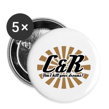 Catch & Release – don't kill your dreams! - Buttons klein 25 mm (5er Pack) - Weiß - Vorne