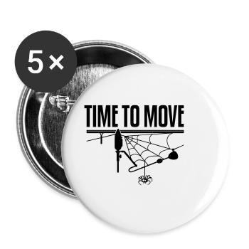 TIME TO MOVE - Buttons small 1''/25 mm (5-pack) - white - Front