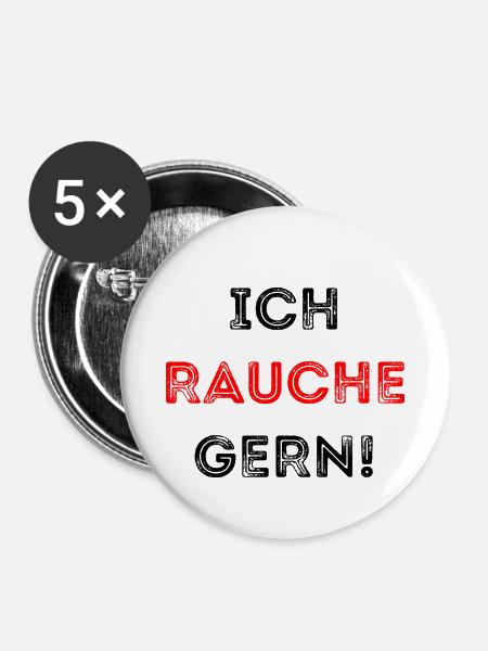 ICH RAUCHE GERN - Buttons klein 25 mm (5er Pack) - Weiß