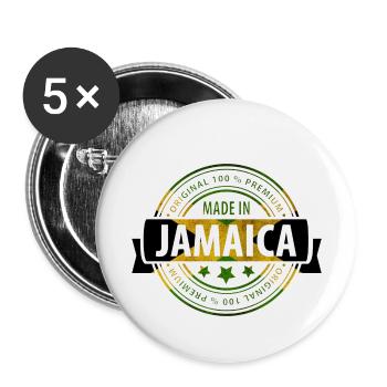 Made in Jamaica Blanc Outline - Lot de 5 petits badges (25 mm) - blanc - Devant