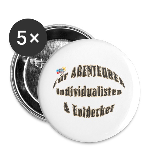 Abenteurer Individualisten & Entdecker - Buttons klein 25 mm (5er Pack)