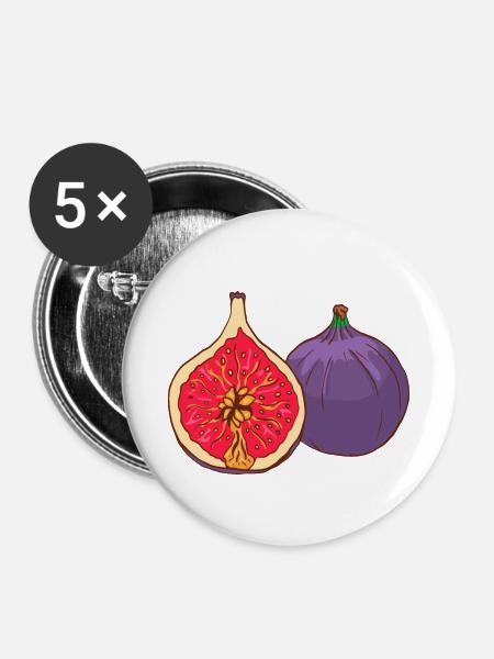 Echte Feigen - Buttons klein 25 mm (5er Pack) - Weiß
