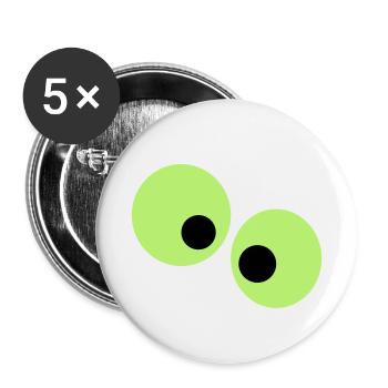 Lustige Augen - Buttons klein 25 mm (5er Pack) - Weiß - Vorne