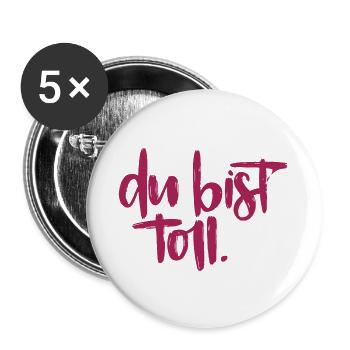 Tu es génial! - Lot de 5 petits badges (25 mm) - blanc - Devant