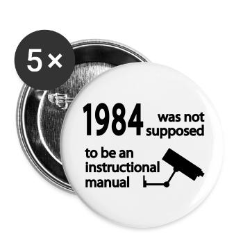1984 - Buttons klein 25 mm (5er Pack) - Weiß - Vorne