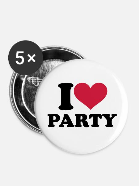 Party - Buttons klein 25 mm (5er Pack) - Weiß
