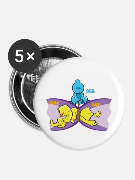 Ohm Gesetz Elektrotechnik Physik Physiker Geschenk - Buttons klein 25 mm (5er Pack) - Weiß
