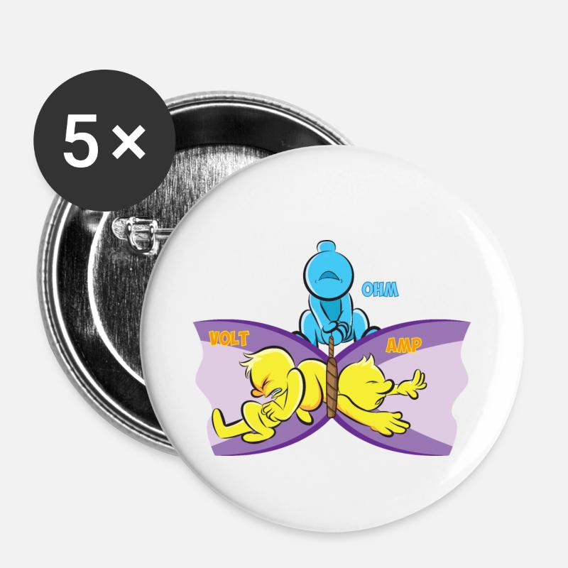 Ohm law electrical engineering physics physicist gift - Buttons small 1''/25 mm (5-pack) - white
