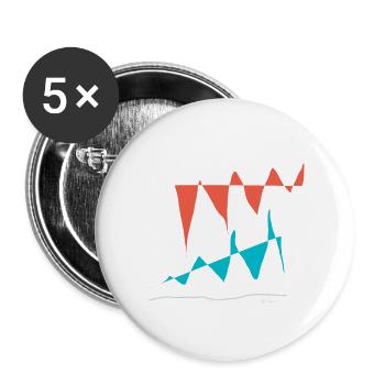 Abstract design Abstand der Klippen - Buttons klein 25 mm (5er Pack) - Weiß - Vorne