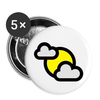 Icône météo ou icône partiellement couverte - Lot de 5 petits badges (25 mm) - blanc - Devant
