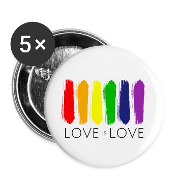 Love is Love Rainbow Painting - Buttons small 1''/25 mm (5-pack) - white - Front