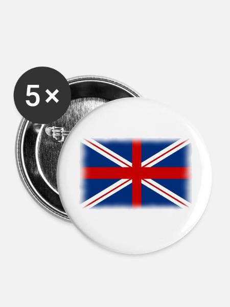drapeau anglais - Buttons klein 25 mm (5er Pack) - Weiß