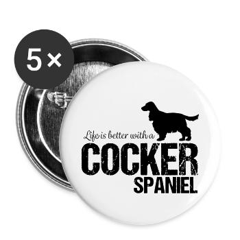 Cocker Spaniel Bester Freund - Buttons klein 25 mm (5er Pack) - Weiß - Vorne