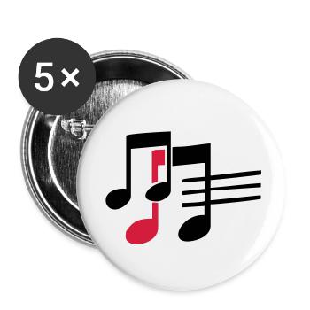music - Buttons small 1''/25 mm (5-pack) - white - Front