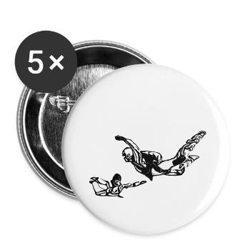 Skydiving, nur fliegen ist schöner - Buttons klein 25 mm (5er Pack) - Weiß - Vorne