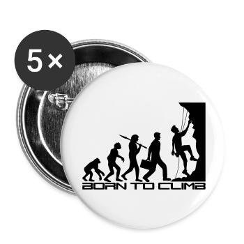 né pour gravir l'évolution évolution née raide - Lot de 5 petits badges (25 mm) - blanc - Devant