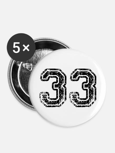 33 - Buttons klein 25 mm (5er Pack) - Weiß