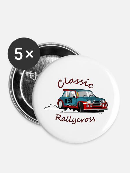 Rallycross - Buttons klein 25 mm (5er Pack) - Weiß