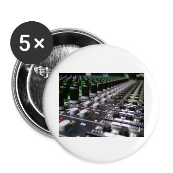 Table de mixage Musicsound - Lot de 5 petits badges (25 mm) - blanc - Devant