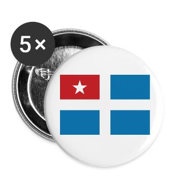 Kreta Flagge Reise Geschenk - Buttons klein 25 mm (5er Pack) - Weiß - Vorne