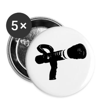 Pompier lance incendie LDV - Lot de 5 petits badges (25 mm) - blanc - Devant