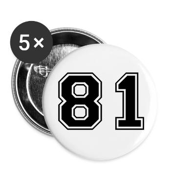 81 - Buttons klein 25 mm (5er Pack) - Weiß - Vorne