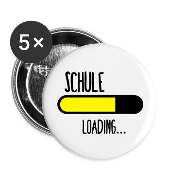 Schule Loading... - Buttons klein 25 mm (5er Pack) - Weiß - Vorne